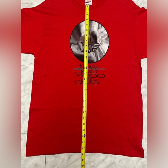 Y2K Vintage Goo Goo Dolls Shirt Here Is Gone Band Tour Red Shirt Sz Large 21x28 - Picture 5 of 9